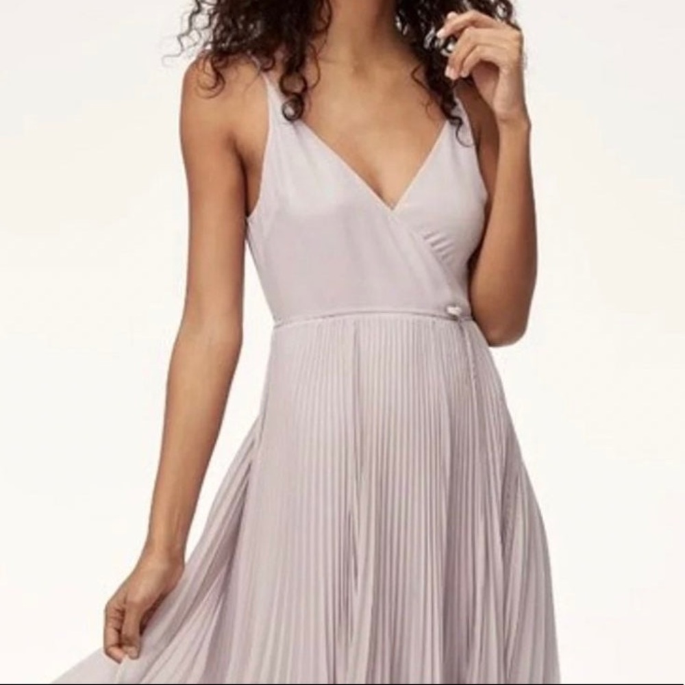 Aritzia- Wilfred Pleated Wrap Dress- Lilac